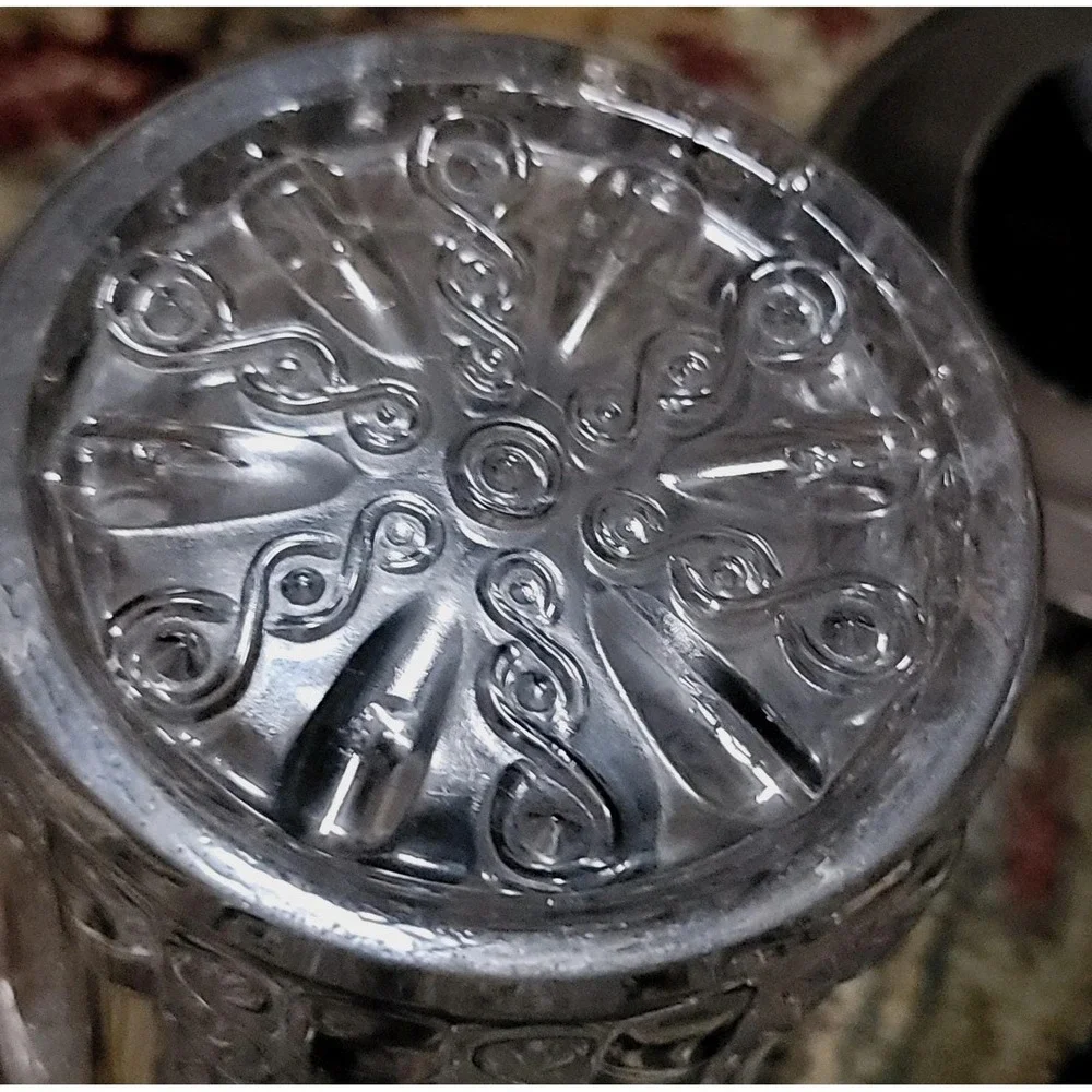 Victorian Pickle Caster Ornate Silver Plated Base Tall Handle Victorian EAPG JAR